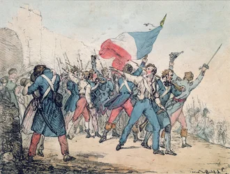 Allegorie der Revolution von 1830 und die Marseillaise, graviert von den Gebrüdern Gihaut, 1830